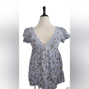 Mini Frock Dress Urban Outfitters Striped Printed Lace Up V Neck